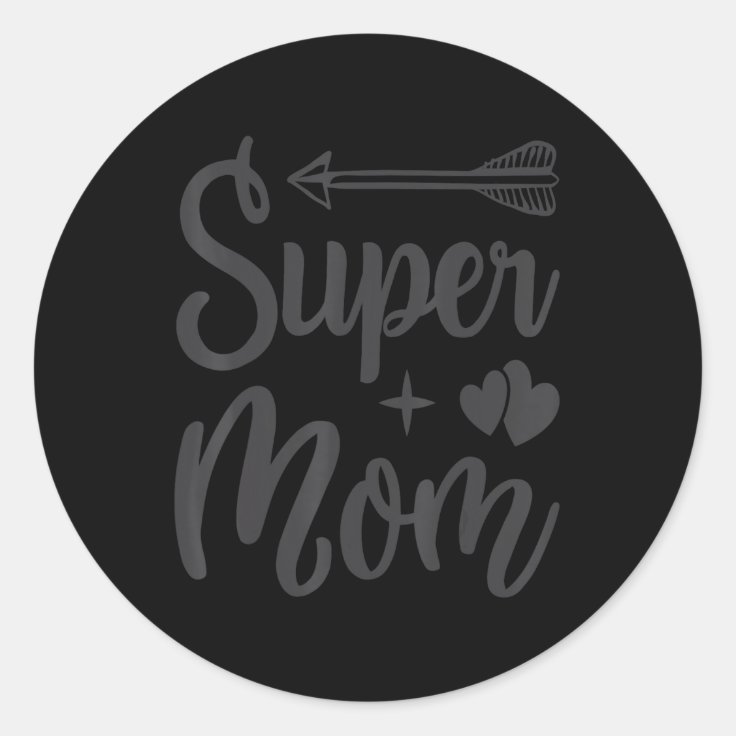Super Mum Hero Mother Family Classic Round Sticker Zazzle