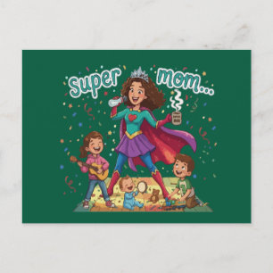 Super Mum Hero - Mother's Day Celebration Postcard