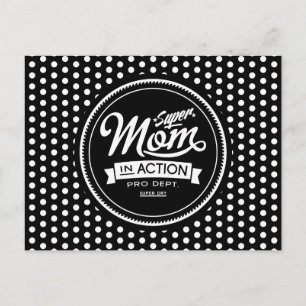 Super Mum In Action Dark Postcard