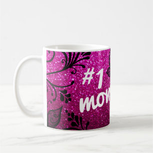 Super Mum Mothers Day Flowers Butterfly Glitter    Coffee Mug