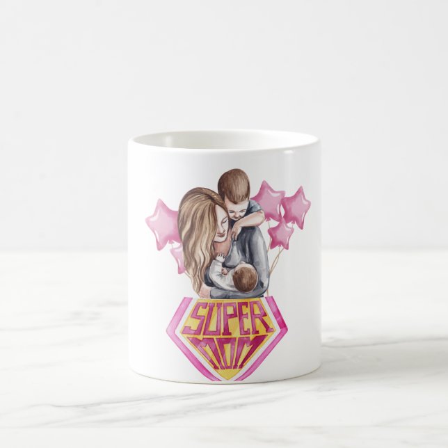 super mum , mother's day gift   Mug, 11 oz Coffee Mug (Center)