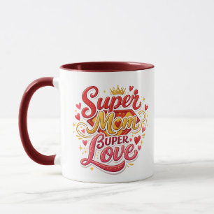 Super Mum Mug Gift Cute Design