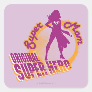 Super Mum Original Super Hero Square Sticker