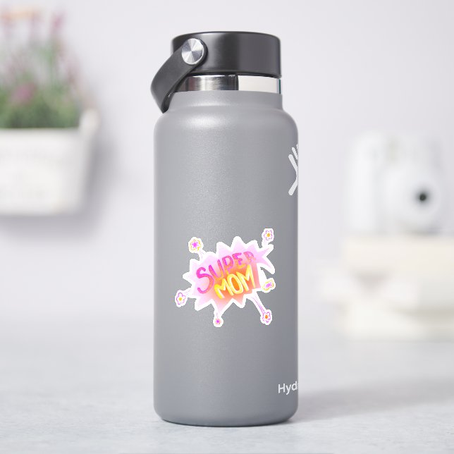 Super Mum Pink Neon Flower Comic Bubble (HydroFlask)