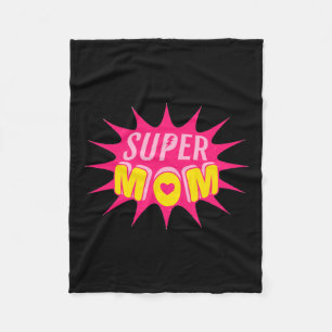 Super Mum Power Comic Style Fleece Blanket