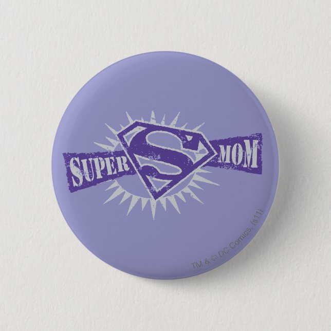Super Mum Purple Starburst 6 Cm Round Badge (Front)