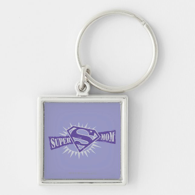 Super Mum Purple Starburst Key Ring (Front)