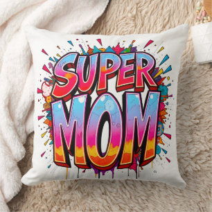 Super Mum Quote Mother's Day Graffiti Cushion