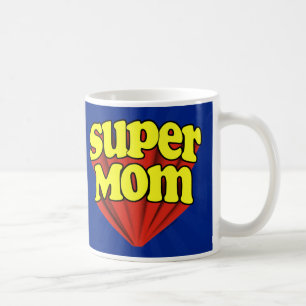 Super Mum Red/Yellow/Blue Superhero Mother's Day Coffee Mug