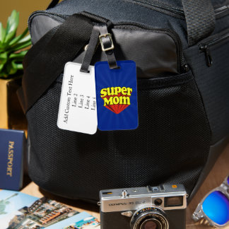 Super Mum Red/Yellow/Blue Superhero Mother's Day Luggage Tag