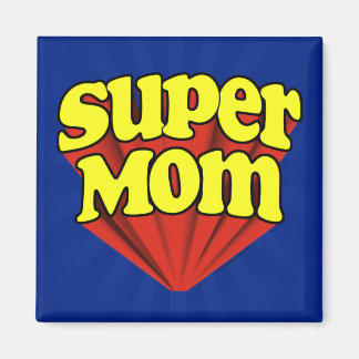 Super Mum Red/Yellow/Blue Superhero Mother's Day Magnet