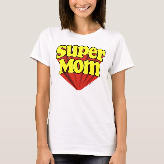 Super Mum Red/Yellow/Blue Superhero Mother's Day T-Shirt (Front)