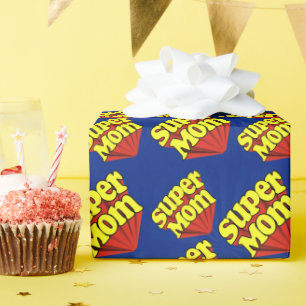 Super Mum Red/Yellow/Blue Superhero Mother's Day Wrapping Paper