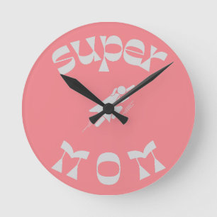 super mum round clock
