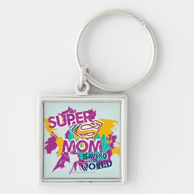 Super Mum Saving the World Key Ring (Front)