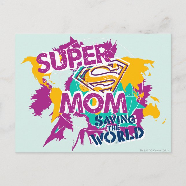 Super Mum Saving the World Postcard (Front)