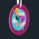 Super Mum, Sister, Friend, Auntie, Teacher Ornament<br><div class="desc">Great for a year round ornament to have in the house, Christmas Tree Ornament, added touch of class for packaging, VIP gifts for clients ... You Name It! I can post dozens of variations of this as I have worked on different colour hair, eyes, and skin combinations. Each version can...</div>