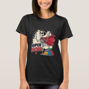 Super Mum Skeleton Retro Funny Mother's Day T-Shirt