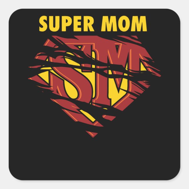 Super Mum Square Sticker (Front)