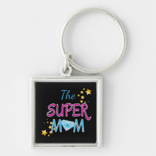 Super mum star diamonds mothers day beautiful text key ring