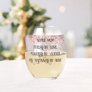 Super Mum Stemless Wine Glass