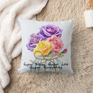 Super Mum Super Love Throw Pillow