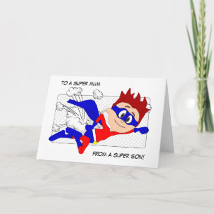 Super Mum Superhero Mother's Day Card Son