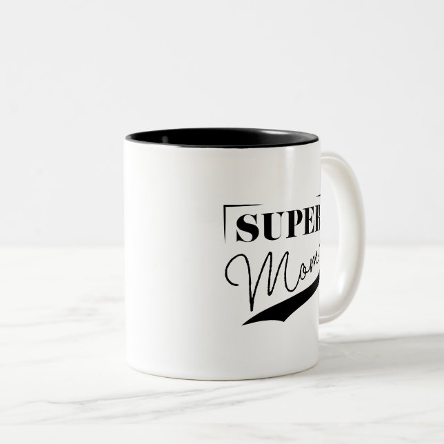 Super Mum Two-Tone Coffee Mug (Front Right)