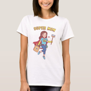 Super Mum With Cape Funny Mothers Day T-Shirt