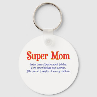 Super Mum with super powers t-shirts and gifts. Key Ring