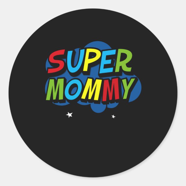 Super Mummy Gamer Mothers Day gift Classic Round Sticker (Front)
