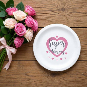 Super Mummy Personalised Best Mum Gift Paper Plate