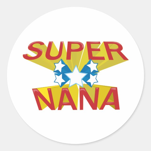 SUPER NANA CLASSIC ROUND STICKER (Front)