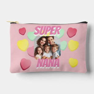 Super Nana Photo colorful heart   Mother's Day Accessory Pouch