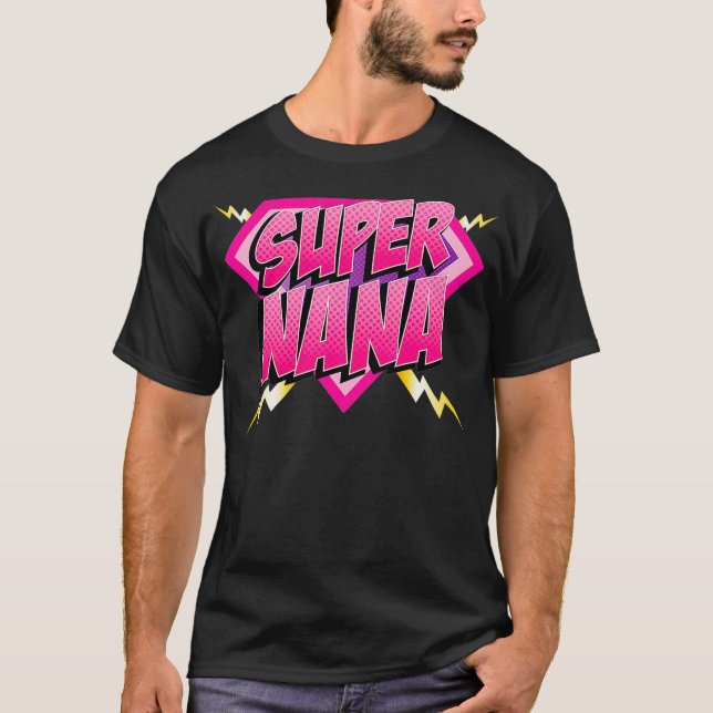 Super Nana Superhero Grandmother Comic Book Women  T-Shirt (Front)