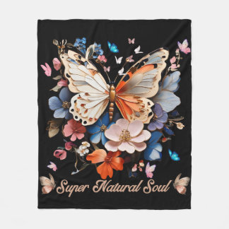 Super Natural Soul: Butterfly Garden Art Fleece Blanket
