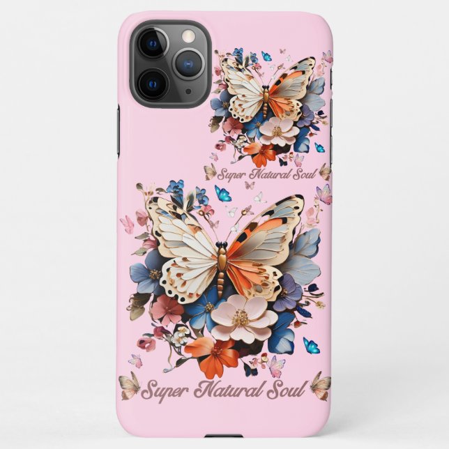 Super Natural Soul: Butterfly Garden Art iPhone Case (Back)