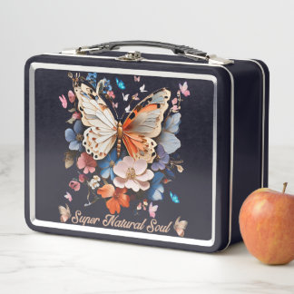 Super Natural Soul: Butterfly Garden Art Metal Lunch Box