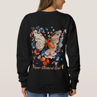 Super Natural Soul: Butterfly Garden Art Sweatshirt