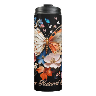Super Natural Soul: Butterfly Garden Art Thermal Tumbler