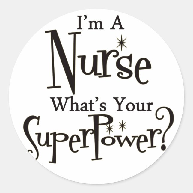 Super Nurse Classic Round Sticker (Front)