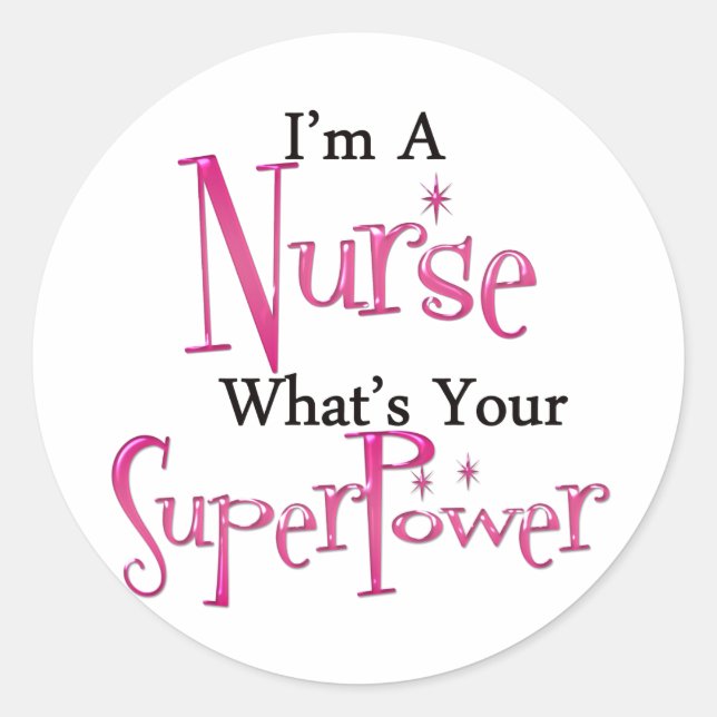 Super Nurse Classic Round Sticker (Front)