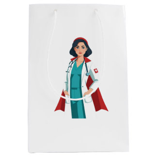 Super Nurse - Heroin in White Blouse Medium Gift Bag