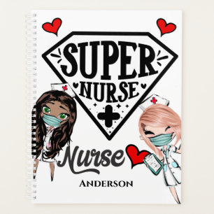 Super nurse superhero DIY name typography Planner