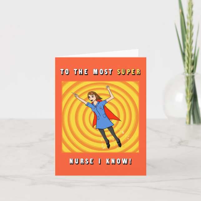 Super Nurse Thank You/Birthday Card (Front)