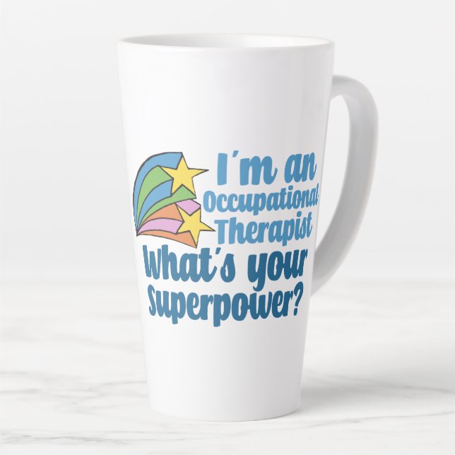 Super Occupational Therapist Cute OT Latte Mug (Right Angle)