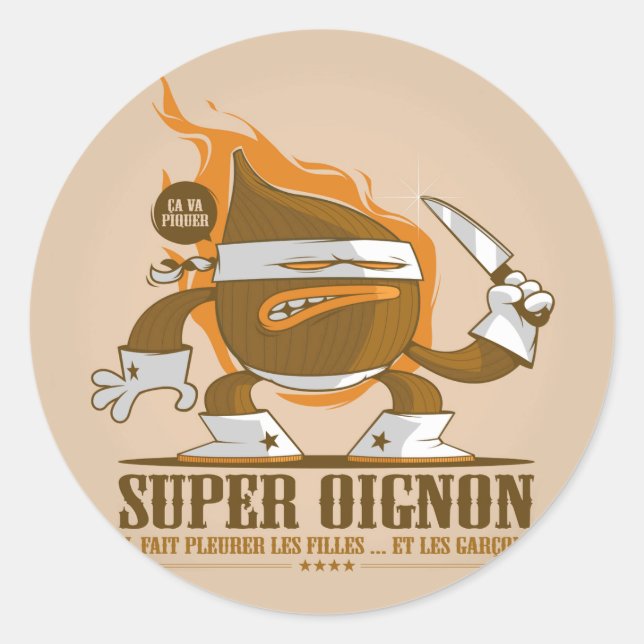 Super oignon classic round sticker (Front)