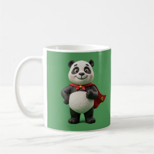 Super Panda Hero Cute Clay Cartoon Mug