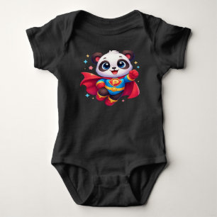 Super Panda Hero — Cute Kawaii Flying Panda Baby B Bodysuit