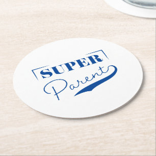 Super Parent Round Paper Coaster